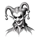 evil jester tattoo design idea