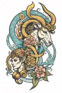 Capricorn, Sagittarius, and Virgo zodiac sign tattoo design idea