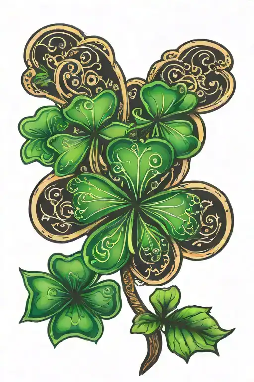 shamrock names incorporated tattoo design idea