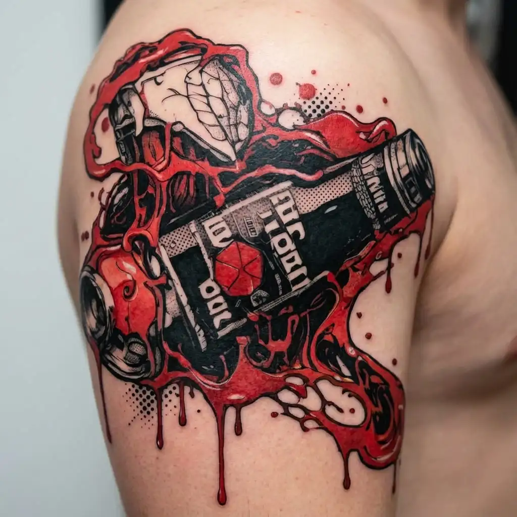 Anal, dark beer, pigeon droppings, shell, whore, hose tattoo design idea