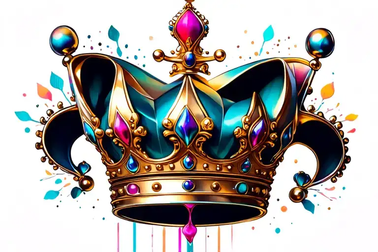 3 point crown tattoo design idea