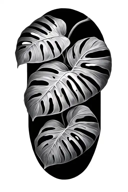 Monstera tattoo design idea