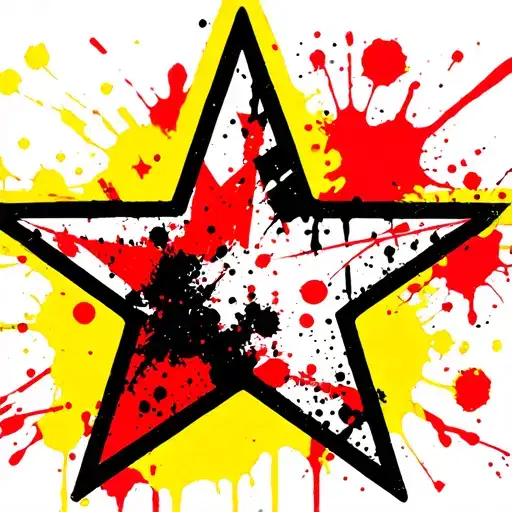Star splatter painted tattoo design idea