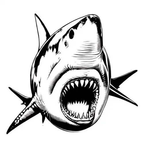 Great White Shark with psalms 91:11 king Jim's version tattoo design idea