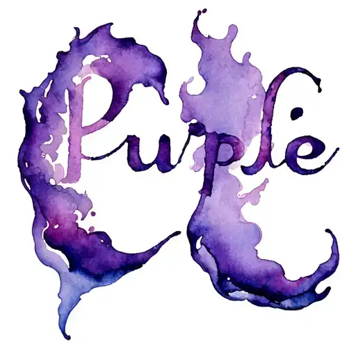 the word purple with flames surrounding tattoo design idea