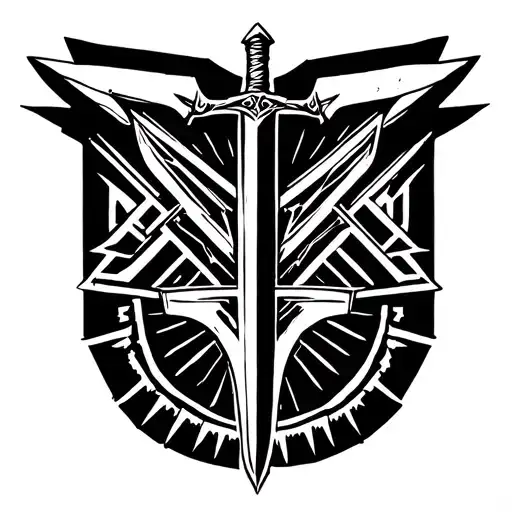 Sword Tattoo and Narcos text tattoo design idea