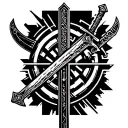 Sword Tattoo and Narcos text tattoo design idea