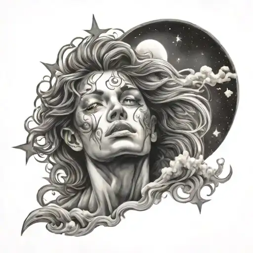 astral projection tattoo design idea