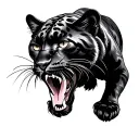panther scratching tattoo design idea