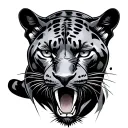 panther scratching tattoo design idea