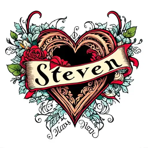 Eternal love with name Steven  tattoo design idea