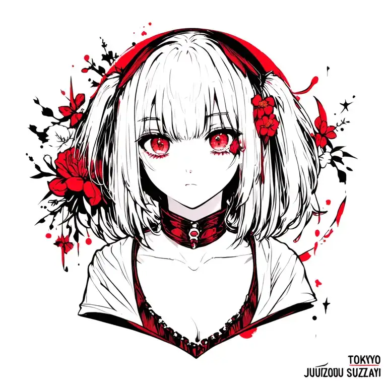 make a back tattoo  of Tokyo ghoul Juuzou Suzuya tattoo design idea