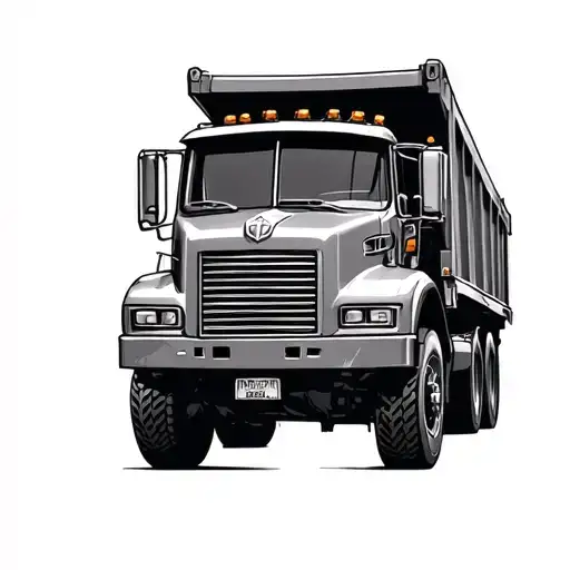 dump truck and portrait tattoo tattoo design idea