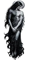 helll, purgatory, and heaven holding hands tattoo design idea