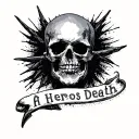 design a linear tattoo inspired in Fontaines DC's A Heros Death album cover tattoo design idea