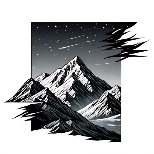 Denali mountain with Star Trek  tattoo design idea