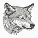 wolf head tattoo design idea