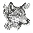 wolf head tattoo design idea
