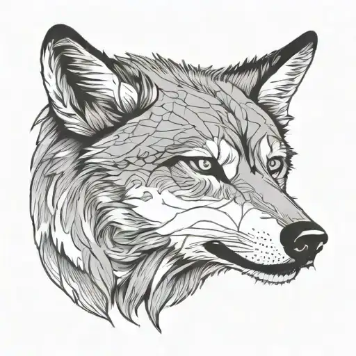wolf head tattoo design idea