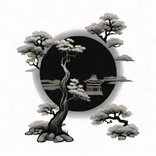Japanese Garden tattoo design idea
