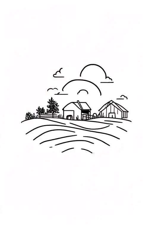 farm tattoo design idea