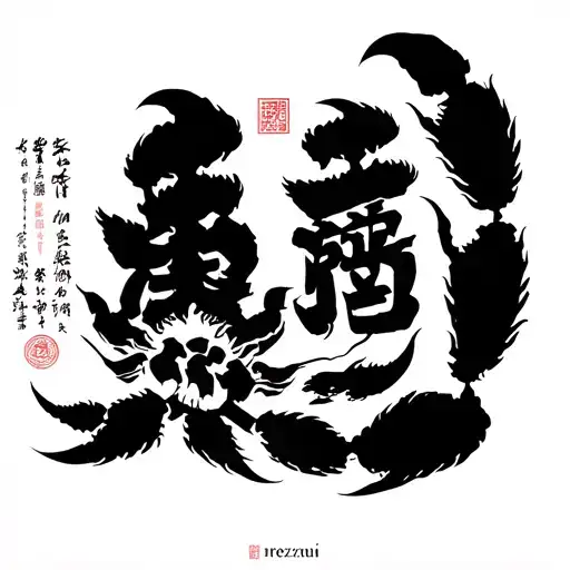 scorpio in chinese characters tattoo design idea