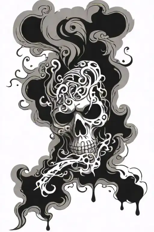 Smoke. Grunge. Blood tattoo design idea