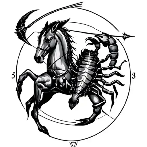 Sagittarius And Scorpio tattoo design idea