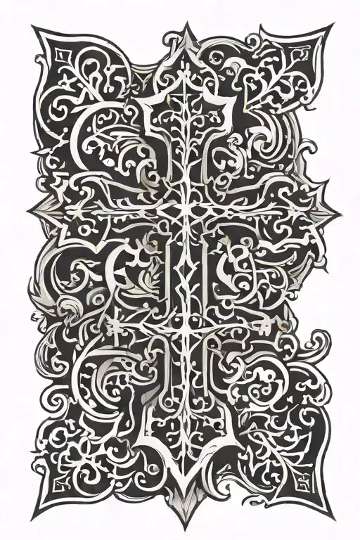 simple gothic cross tattoo tattoo design idea