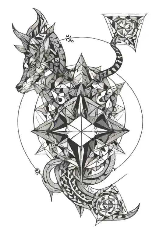 Capricorn, Libra and Pisces zodiac sign tattoo design idea