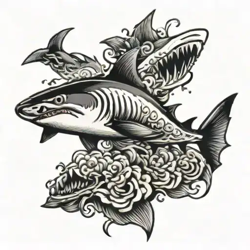 Shark on the forearm tattoo design idea