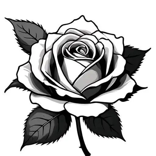 Rose with name tattoo design idea