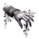 celestial vine hand tattoo tattoo design idea
