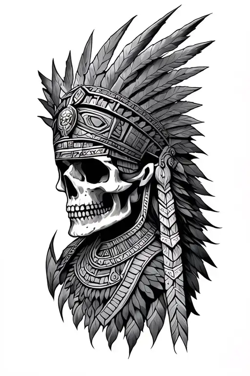 Aztec god of death tattoo design idea