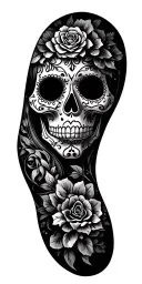 sugar skull surrounded tattoo design idea