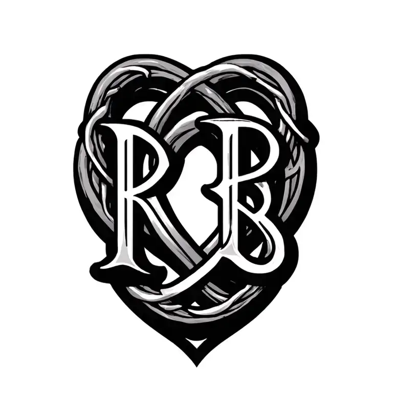 "RB" "RB" RB as a Celtic love knot tattoo design idea