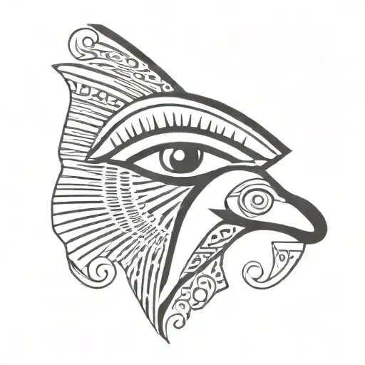 africa continent eye of horus tattoo design idea