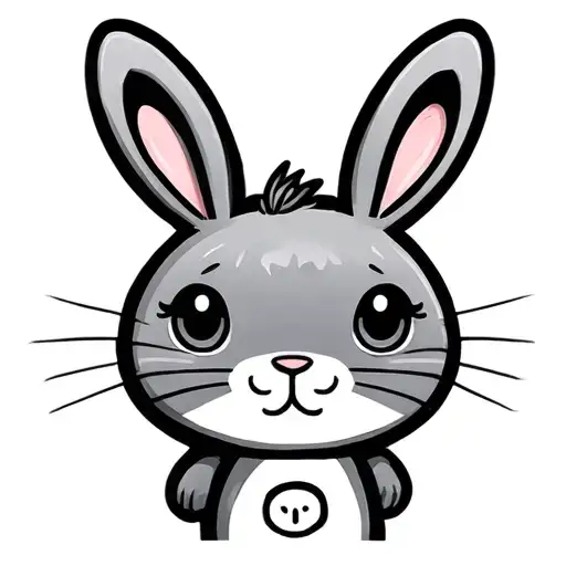 simple oreo bunny rabbit tattoo design idea