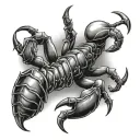 scorpion chest go to arms raised fist tattoo design idea
