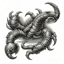 scorpion chest go to arms raised fist tattoo design idea