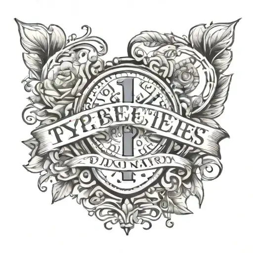 Type 1 diabetes medical alert with the date april 10th 2018 in romana numerals for the day i was diagnosed tattoo design idea