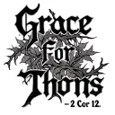 "Grace for Thorns, 2 Cor 12" tribal thorns intertwined with poison ivy tattoo design idea
