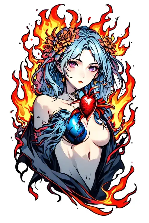 set your heart ablaze tattoo design idea