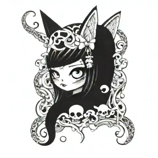 Kuromi tattoo design idea