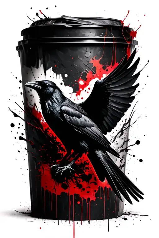 3 raven flying tattoo design idea