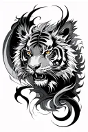 tiger and dragon connected  tattoo design idea