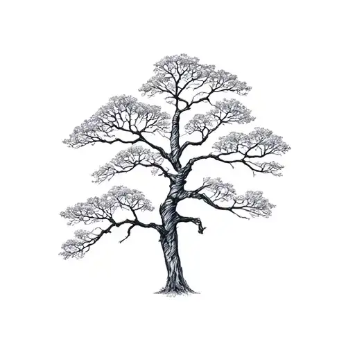 cedar tree  and walnut tree tattoo design idea