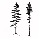 cedar tree  and walnut tree tattoo design idea