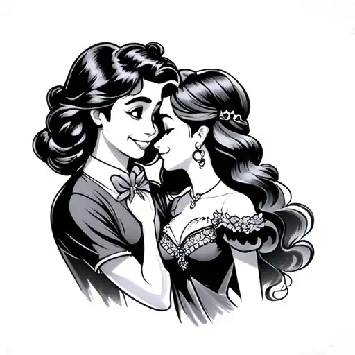 disney couple tattoo tattoo design idea