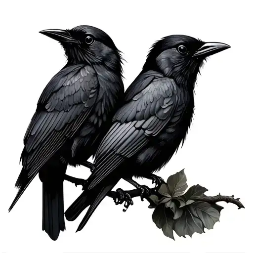 two blackbirds tattoo design idea